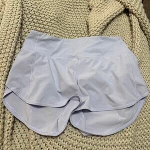 Lululemon light blue speed up shorts